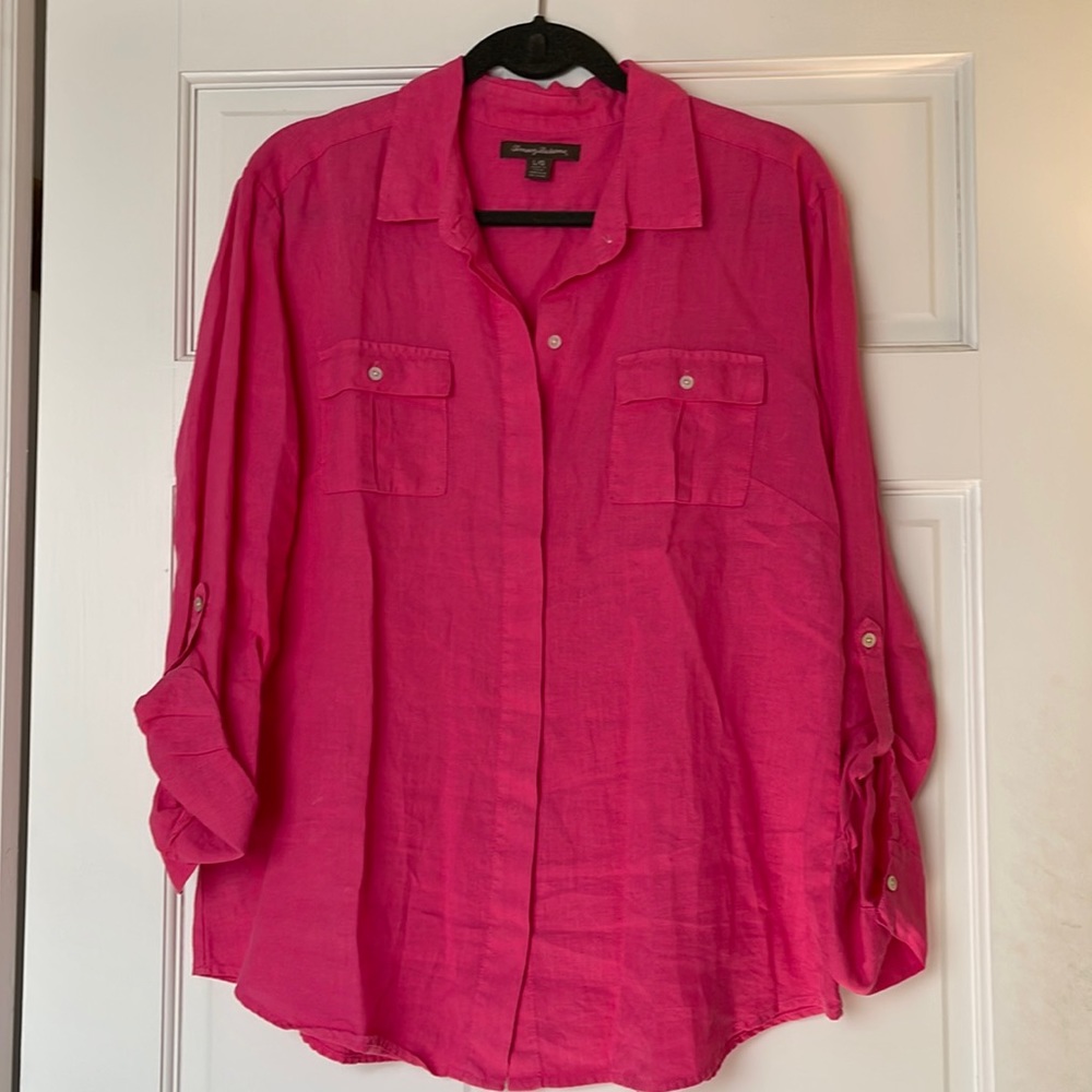 Tommy Bahama Linen shirt pink size Large